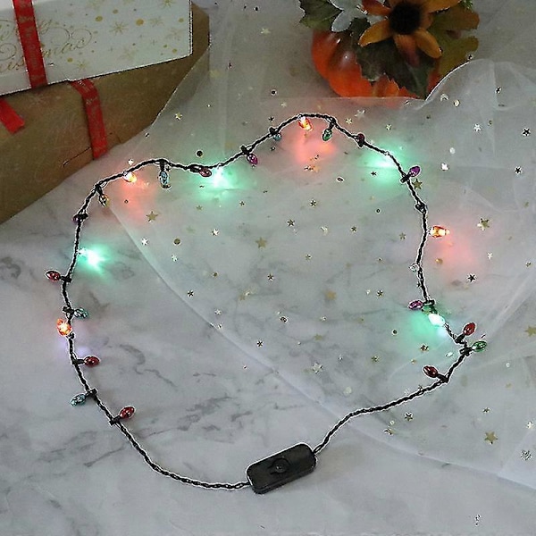 Ljuslyftande LED-halsband Blinkande Ljusupplyst Julbelysning