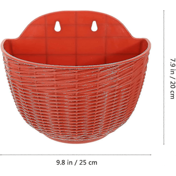 Vægmonterede hængepotter, blomsterkrukker i plastik til hegn, plantekasse med kroge, sort T Red