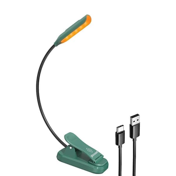 Glocusent mini GLCSNTBL102G Boglampe med klips, USB-C Grøn