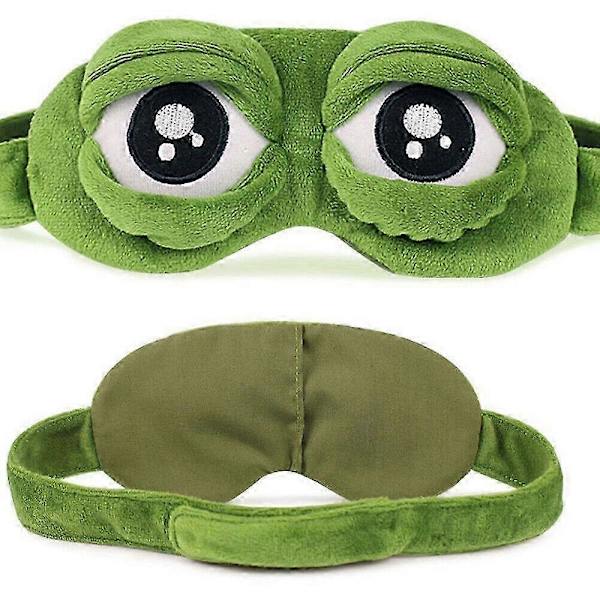 Ledsen Groda 3D Sovmask Vadderad Skugga Överdrag Sovande Vila Rolig Ögonbindel