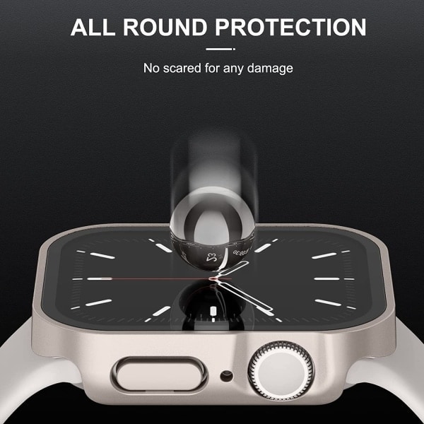 2-pak hårdt etui kompatibel med Apple Watch 41 mm serie 8 serie 7 Starlight/Starlight 41 mm