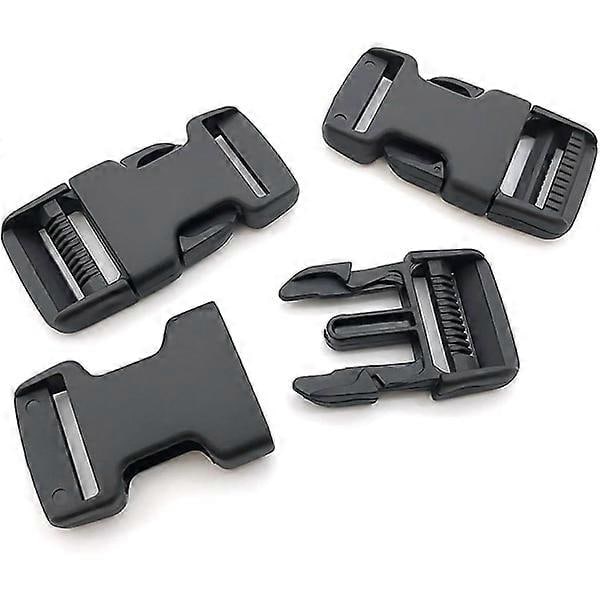 16 stk. 20 mm brede webbing spænder, sorte plastik erstatningsspænder, spænder [DB]
