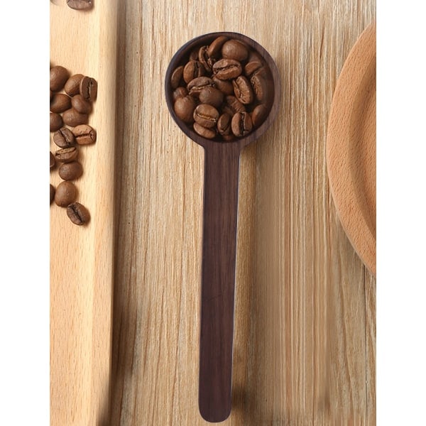 Träslev för kaffe, kaffeskopa för att mäta kaffebönor, hela bönor, malda bönor eller te, köksredskap för hemmet