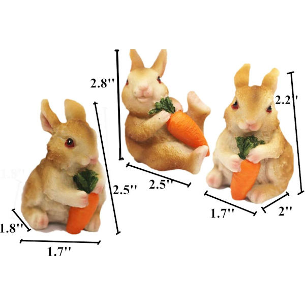 Påskeharer Kanin Figurer Fe Havedyr Tilbehør Kaniner Harpiks Påskepynt Til Hjem Have Bonsai Dekoration Mini Kanin Statue Figurer