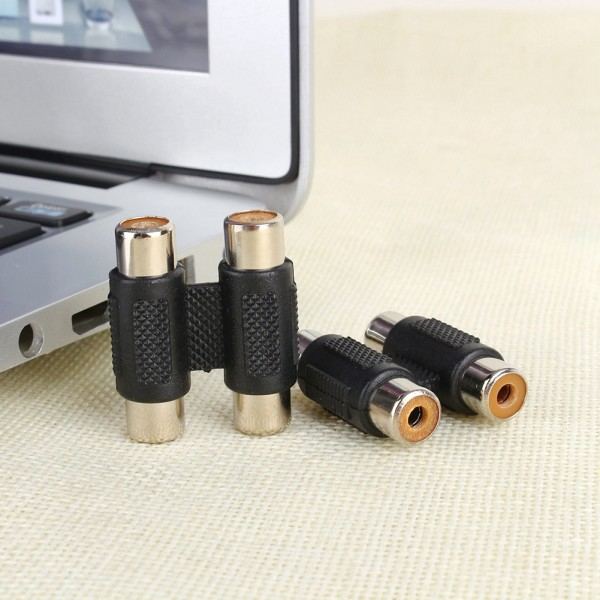 Dual RCA hun til hun splice-stikadapter forlængeradapter