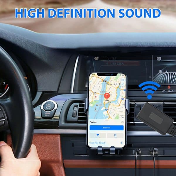Trådløs Bluetooth 5.0 HIFI-adapter og -mottaker for bilens AUX-inngang