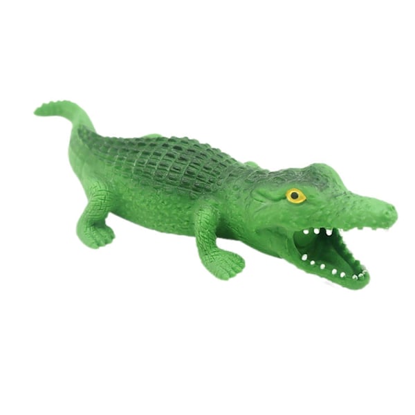 Grön Krokodil Klämleksak Långsam Återhämtning TPR Stresslindring Stretch Djur Squishes Sensorisk Fidget