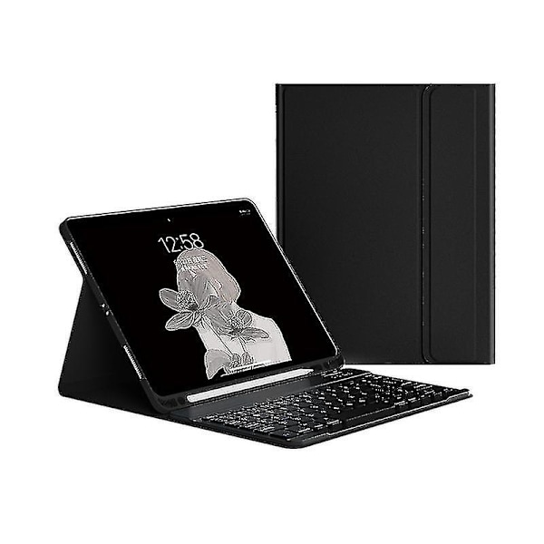 Fodral med tangentbord för iPad 9,7 tum 2017 2018 5:e 6:e generationen G Black