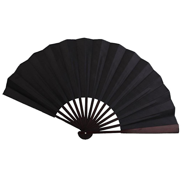 Folding Hand Fan Calligraphy Writing Dancing Fan For Men's 33cm - Black