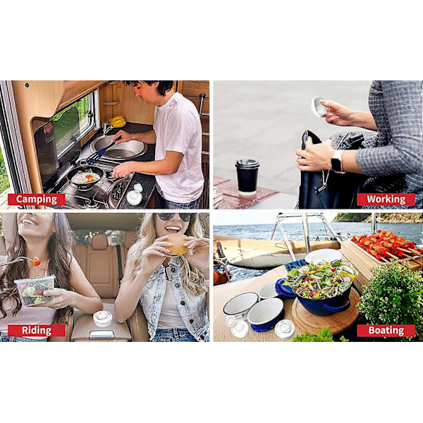 WARE Små Salt- og Peberbøsser til Rejser, Camping og Take-Away - Låsbare - 40g, Pakke med 2 Små sorte white Small