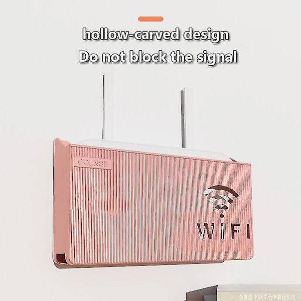 Trådlös Wifi Router Hylla Förvaringslåda Väggmontering Abs Plast Organizer Låda Kabel Ström Fäste Organizer Låda Hemförvaring Blue