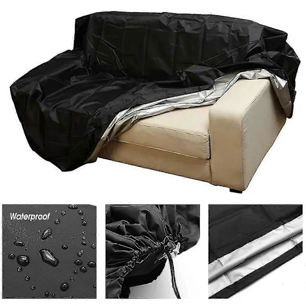 Trädgårds Bänköverdrag Väderbeständigt Skyddande Överdrag 2/3/4 Sitsplatser Bänk Trädgårdsmöbler Överdrag 163x66x89cm