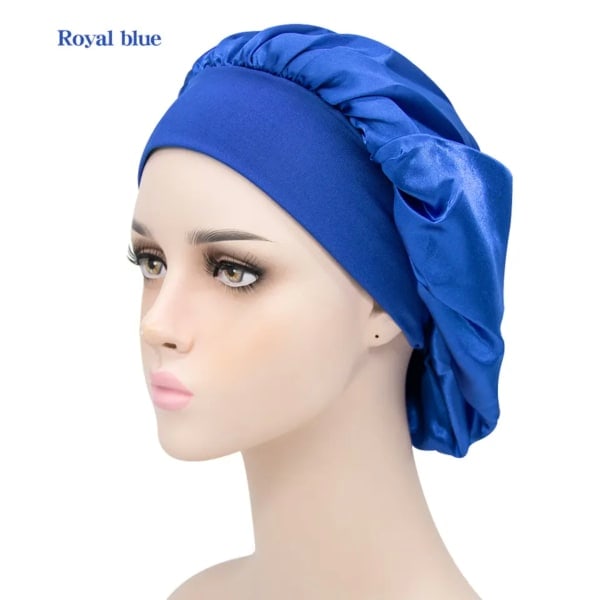Satiini Unihattu - Pehmeä ja Luksusmukava Hiusten Suojaamiseen blue
