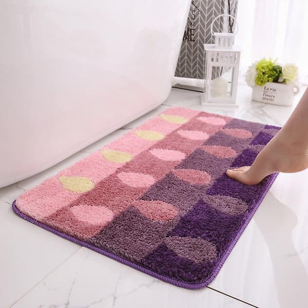 Baderomsmatte Sklisikker Absorberende Dusj Baderomsteppe Flocking No.a1 Coffee 40*60cm