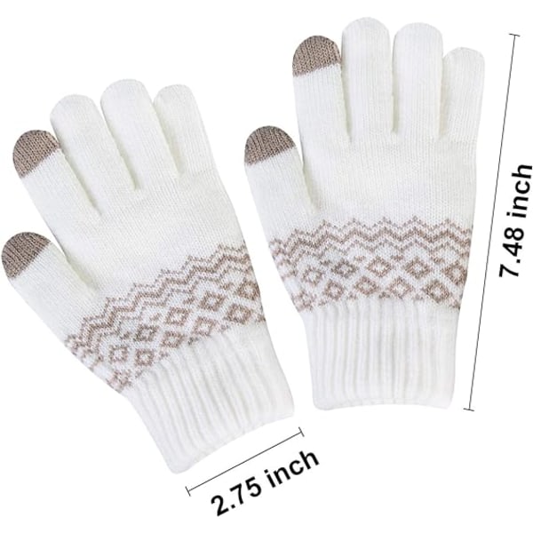 2 paria talvisen kosketusnäytön lämpimiä neulottuja käsineitä