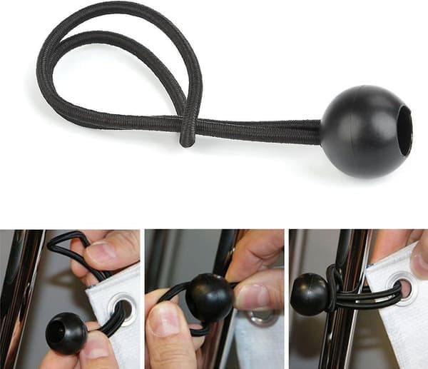 50-pak Boll Bungee Cords til telte, presenninger og markiser