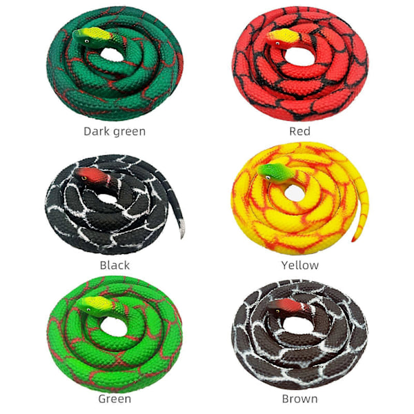 Realistsik Fake Slange Legetøj Blød Gummi Slange Figur Have Slange Scare Fugle og Egern, Python Action Model Slange Legetøj Figurer Stress Relief Legetøj Black