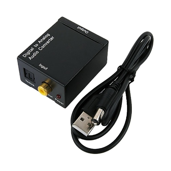 Optisk Koaxial SPDIF Digital till Analog RCA Stereo Ljudkonverterare för Högtalare Converter   USB Cable