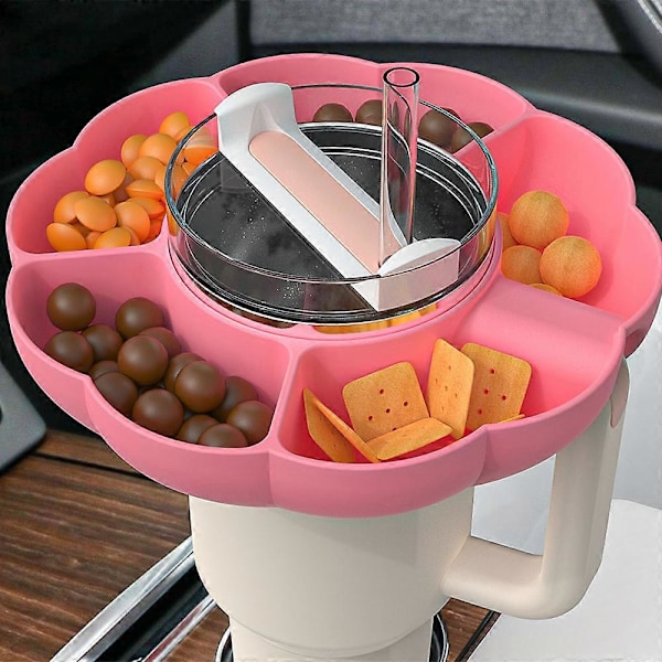 5-fack Snacksbricka för Mugg Återanvändbar Tvättad Mugg Matbricka för Muggtillbehör Orange