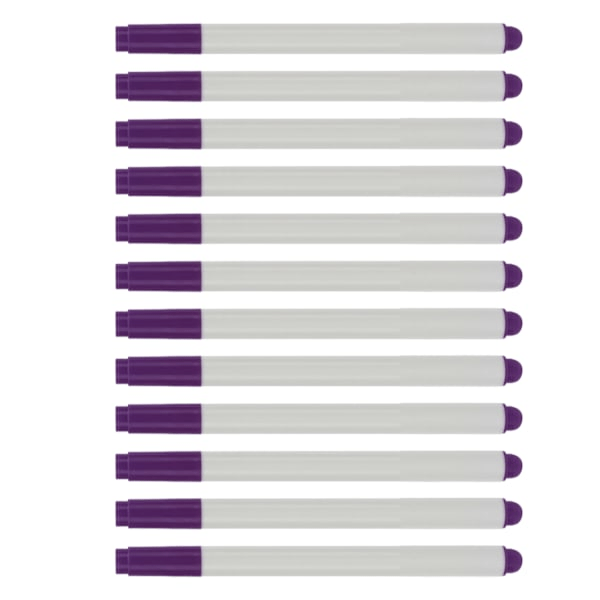 12 stk vannløselige penner vaskbare blekede vannløselige penner sy broderi stoff merking markør lilla bleket penn