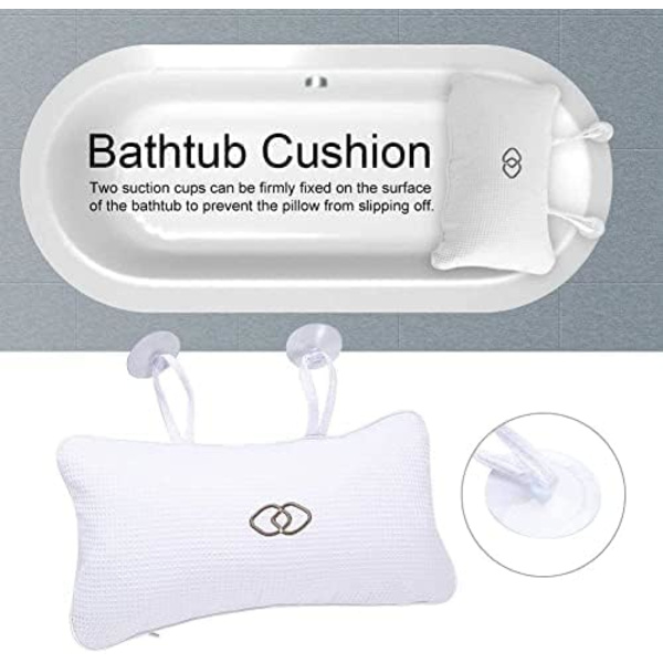 Antislip halkfri badkarskudde hem spa bad uppblåsbar kudde huvud nacke axlar ryggstöd vila sugkopp badrum
