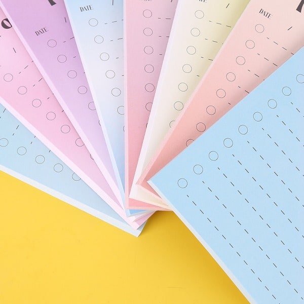 8 st To Do List-block, Daglig Planerare, Horisontell Linjedesign, Självhäftande, Liten och Bärbar