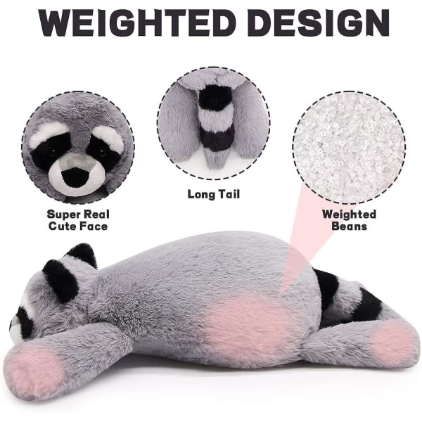 Viktade gosedjur - viktade gosedjur för ångest, tvättbjörn viktade gosedjur tvättbjörn kram kram plyschdjur leksak för baby