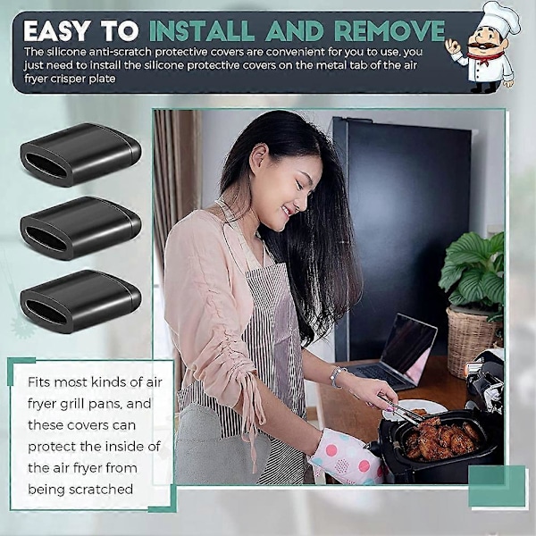 16 kpl korvaavia kumiosia AirFryer-pannuun, AirFryer-osat, naarmuuntumattomat suojukset, keittiötarvikkeet
