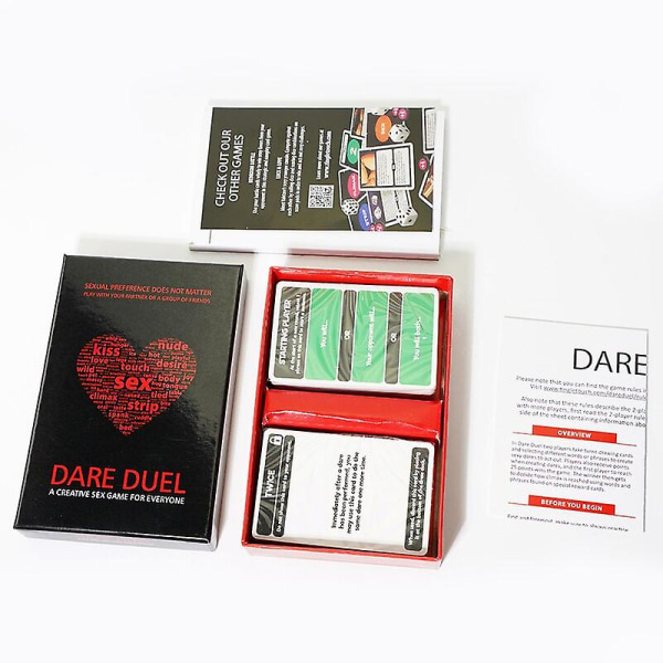 Dare Duel -korttipeli Romanttinen peli pariskunnille 91 pelikorttia