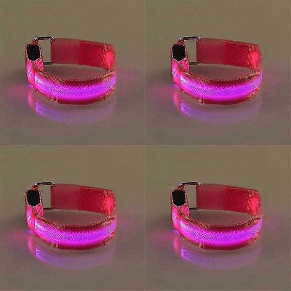 4 kpl LED-valaistus Hevosen Jalkaturvavyö Hevosen Jalkaremmit Yöajon Varusteet Ulkoilun Urheiluvälineet Ratsastustarvikkeet Pink 4pcs CN