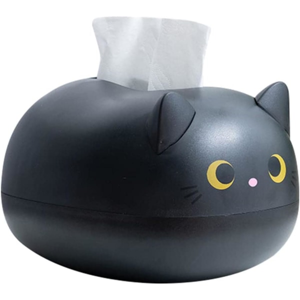 Black tissue box cartoon cat tissue box for household car office multifunctional cat ear toothpick box plastic tissue box cosmetic tissue box