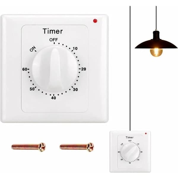 Nedräkningstimer: 60 minuters timerströmbrytare med timer, vattentät, gräv hål för installation