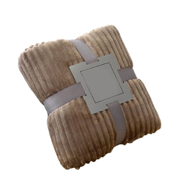 Stort Flanell Fleece Tæppe 100x150cm Polyester Blødt Behageligt Let Luksus Sengetæppe til Dark Brown