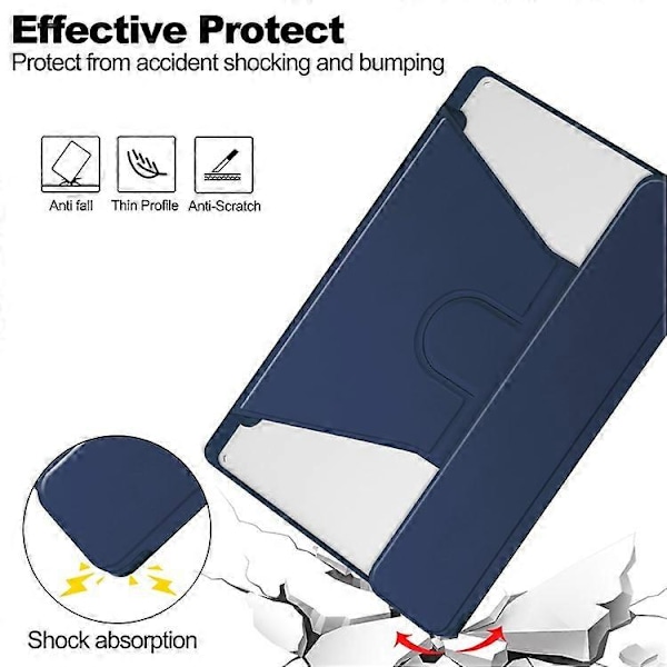 Kompatibel for Samsung Galaxy Tab A8 10.5 (2021) / (2022) Deksel Roterende Stativ Tablet Cover med Bluetooth-tastatur DarkBlue
