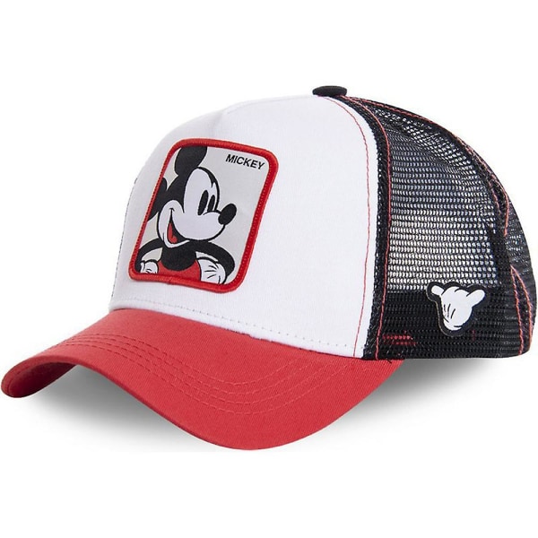 Unisex Mickey Mouse Mesh Baseball Cap Mænd Kvinder Snapback Trucker Hip Hop Cap Red