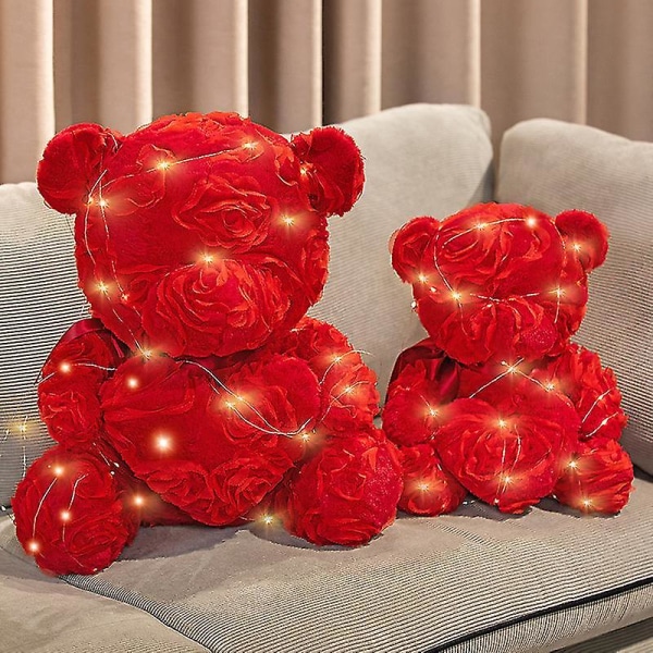 35-40 cm elektrisk rosebjørn musikkpute utstoppet plysj leketøy myke romantiske gaver Valentinsdagsgave 40cm red