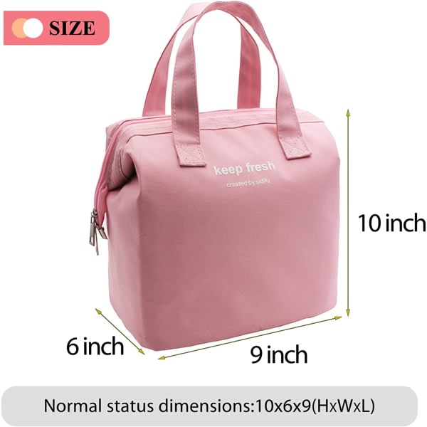 Eristetty lounaspussi Simple Bento Cooler Bag -lounas (vaaleanpunainen)