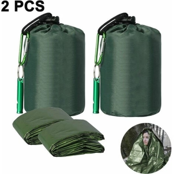 Nödsovsäck med Paracord, Ultralätt vattentät thermal överlevnad Nödfilt för camping, backpacking,-WELLNGS