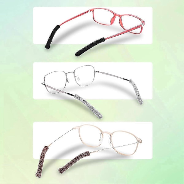 3 par bløde strikkede bomuldsstof brille stangspidser ærmeholdere, skridsikre elastiske komfort brilleholdere puder til briller s20241 3colors