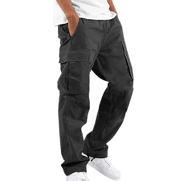 Miesten rennot taisteluhousut monilla taskuilla Black 3XL