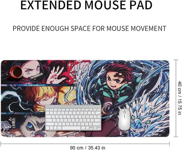 Anime Musematte, 900 x 400 mm Stor Gaming Musematte, Gaming Skrivebordsmatte, Utvidet Musematte, Personlig Design (UK03 Cut)