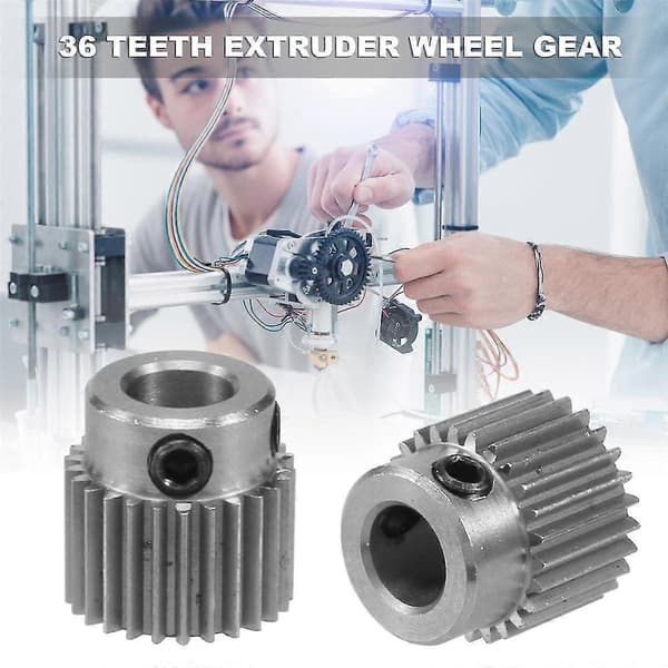 10 stk. ekstruderhjulgear 3D-printerdele 36 tænder gear rustfrit stål ekstrudergear til -10, -10
