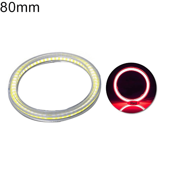 60mm-120mm Bil COB Angel Eye LED Ringljus Huvudljuslampa red 80mm
