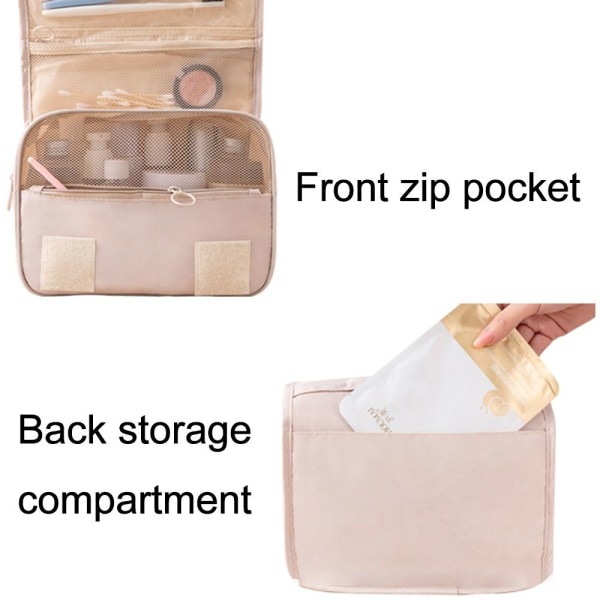 Hængende toilettaske Kosmetisk make-up taske beige