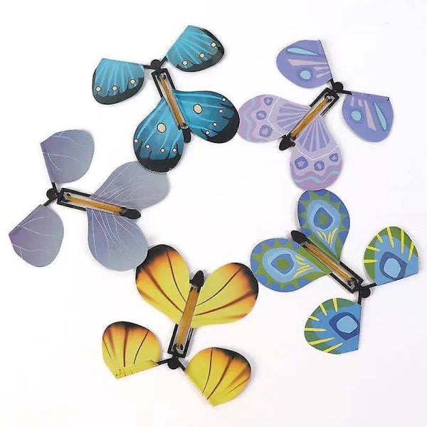 5 st magic flygande fjärilsleksaker för barn (slumpmässig färg)