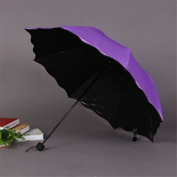 Damparasoll UV-skydd för kvinnor Parasol Lätt Anit-UV Paraplyer för sommarsolskydd Clove Purple