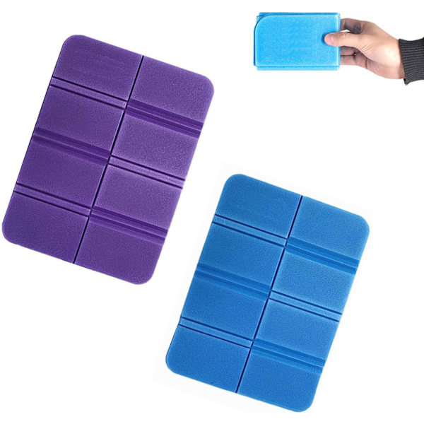 2 stk fuktsikre sammenleggbare, termisk isolerte sammenleggbare sitteunderlag for utendørs fotturer, gåturer, camping, piknikpark (2 farger)