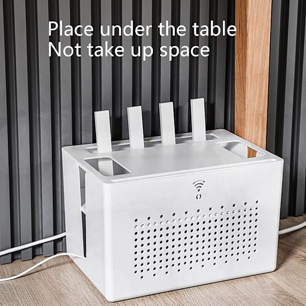 Dobbeltlags Wifi Router Opbevaringsboks Desktop Stikkontakt Ledningsarrangørboks Set Top Box Vare Skjult Afslutningsboks