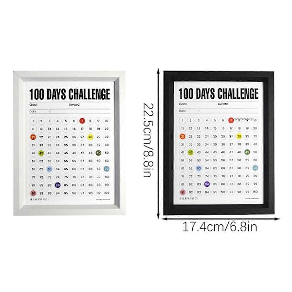 100 Päivän Alaslaskentakalenteri Työpöydälle, Henkilökohtainen Painettu Valokuvakehyksen Boho Luokkahuoneen Sisustus Black Photo Frame Warm Yang Powder