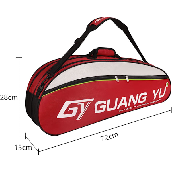 Professionell badmintonracketväska 4-6 pack racketväska vattentät tennisracketboll battledore sport duffel stor kapacitet Red